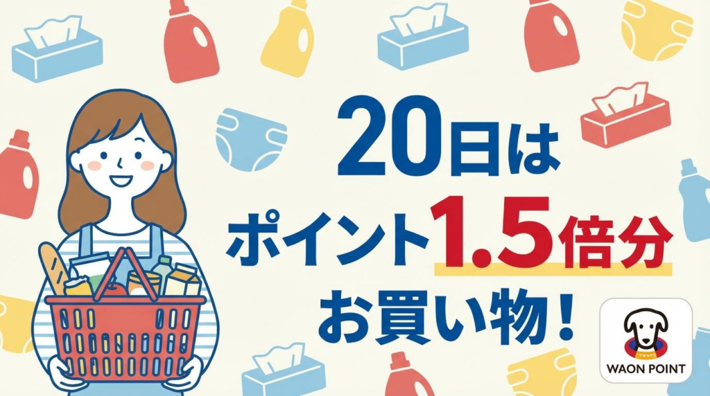 毎月20日にポイント1.5倍分の買い物ができるウェル活のイメージ画像