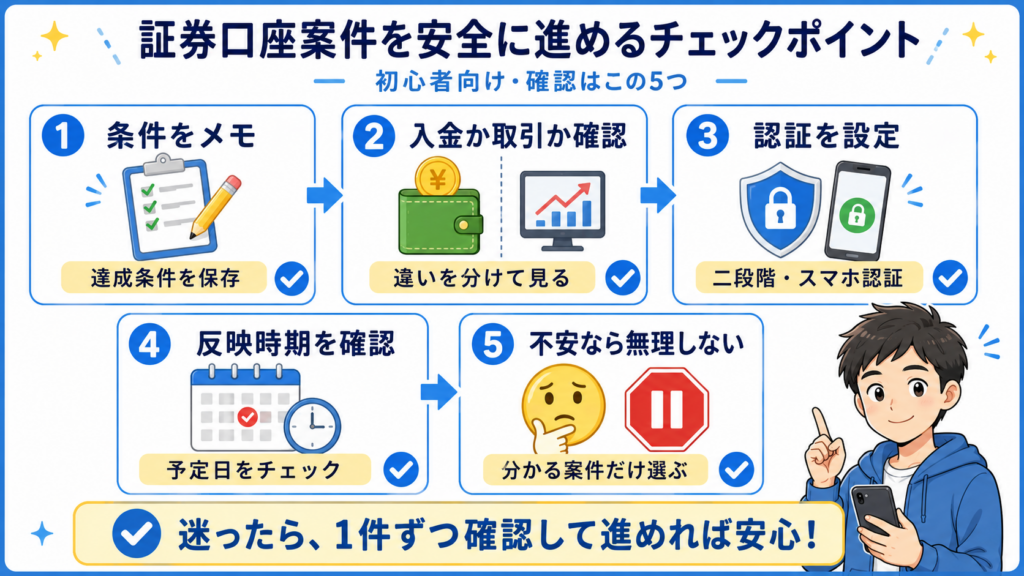 証券口座案件を安全に進めるためのチェックポイント