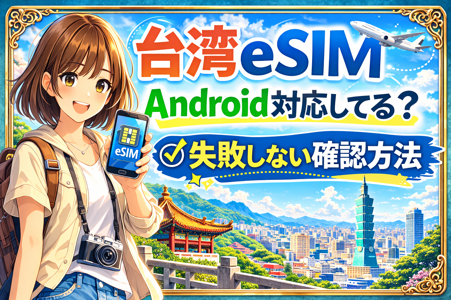 湾eSIMはAndroid対応してる？失敗しない確認方法を解説するアイキャッチ画像