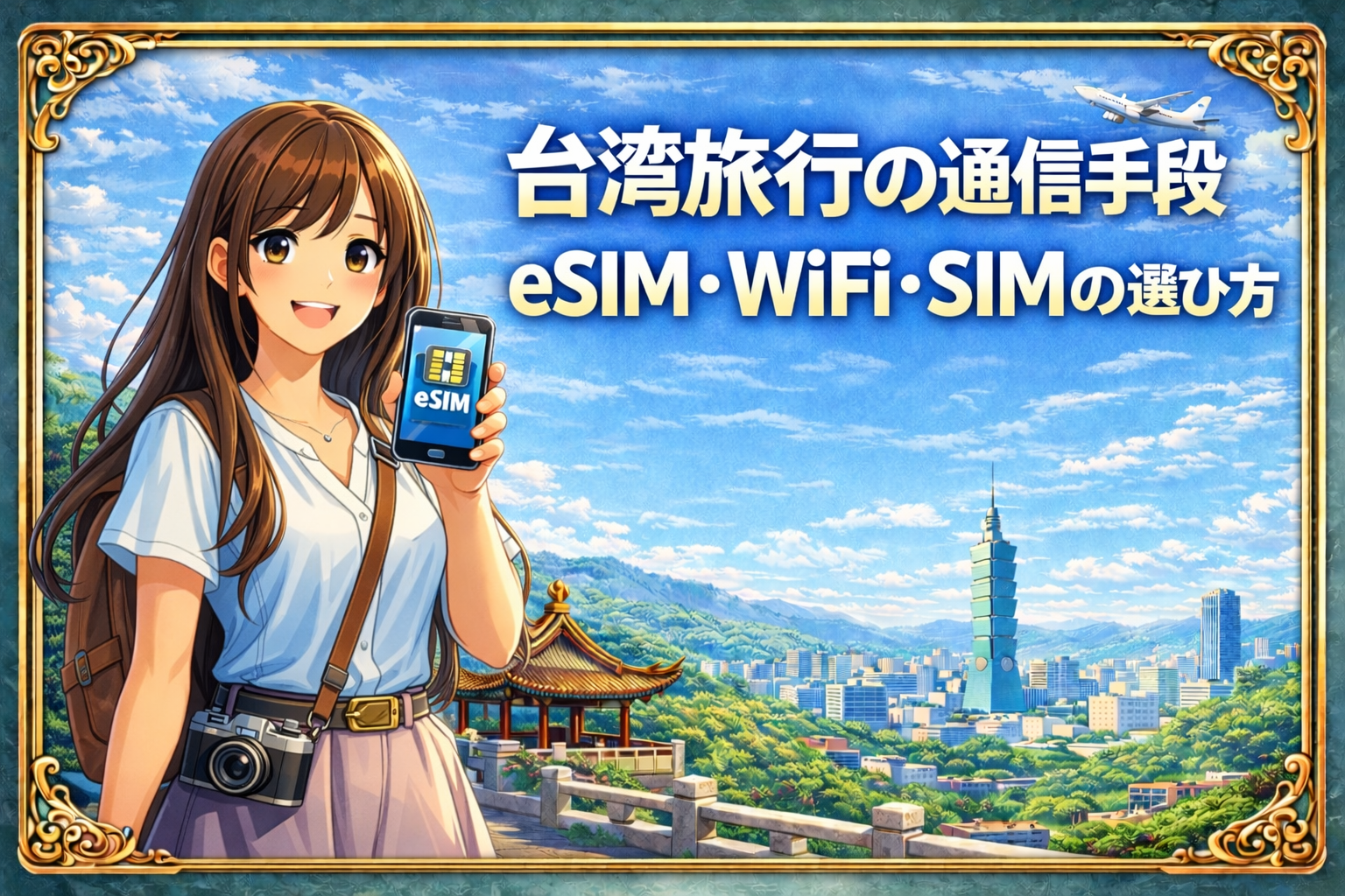 台湾旅行の通信手段を比較し、eSIM・WiFi・SIMの選び方を紹介するアイキャッチ画像