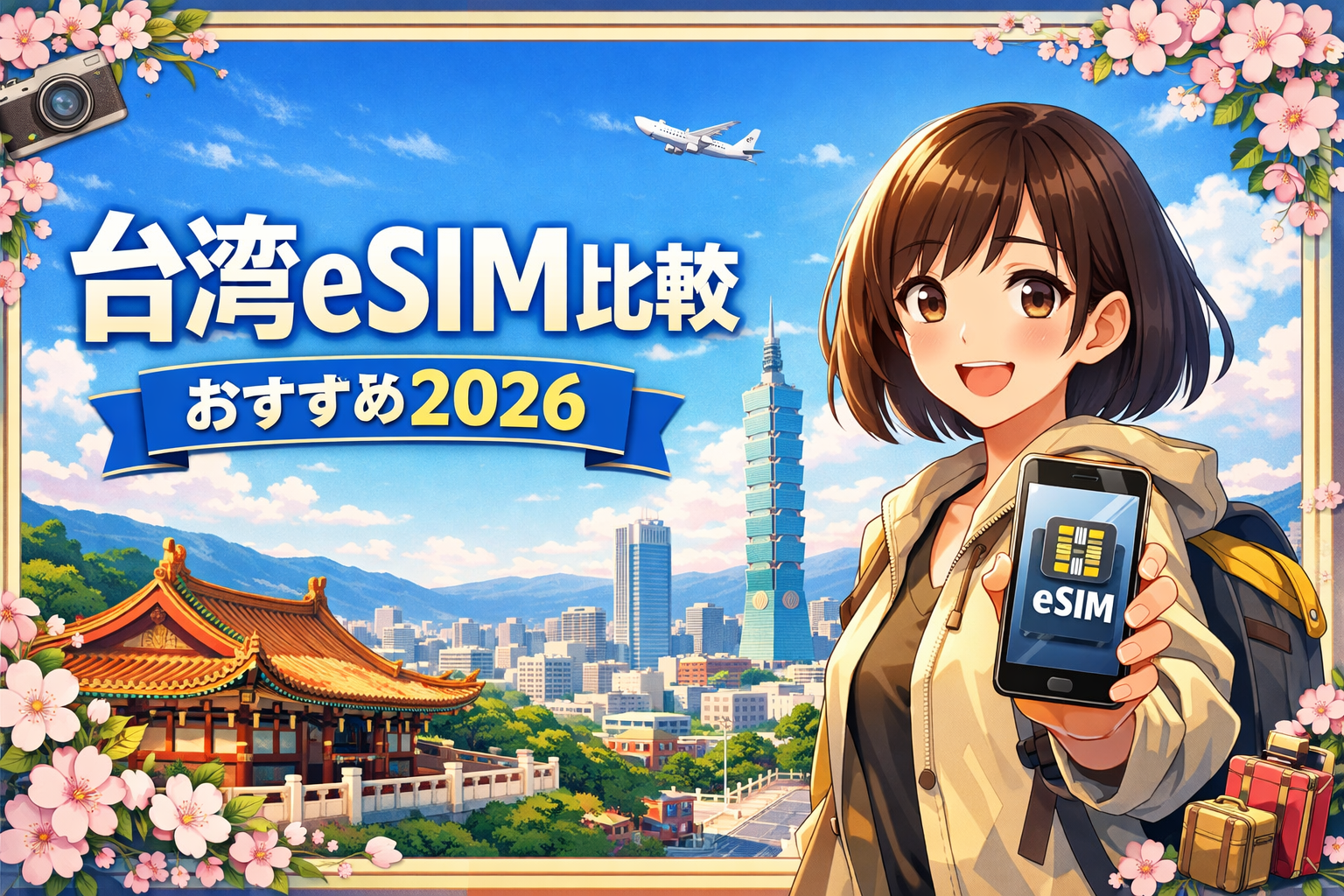 台湾旅行の通信手段としてeSIMを比較する記事のアイキャッチ