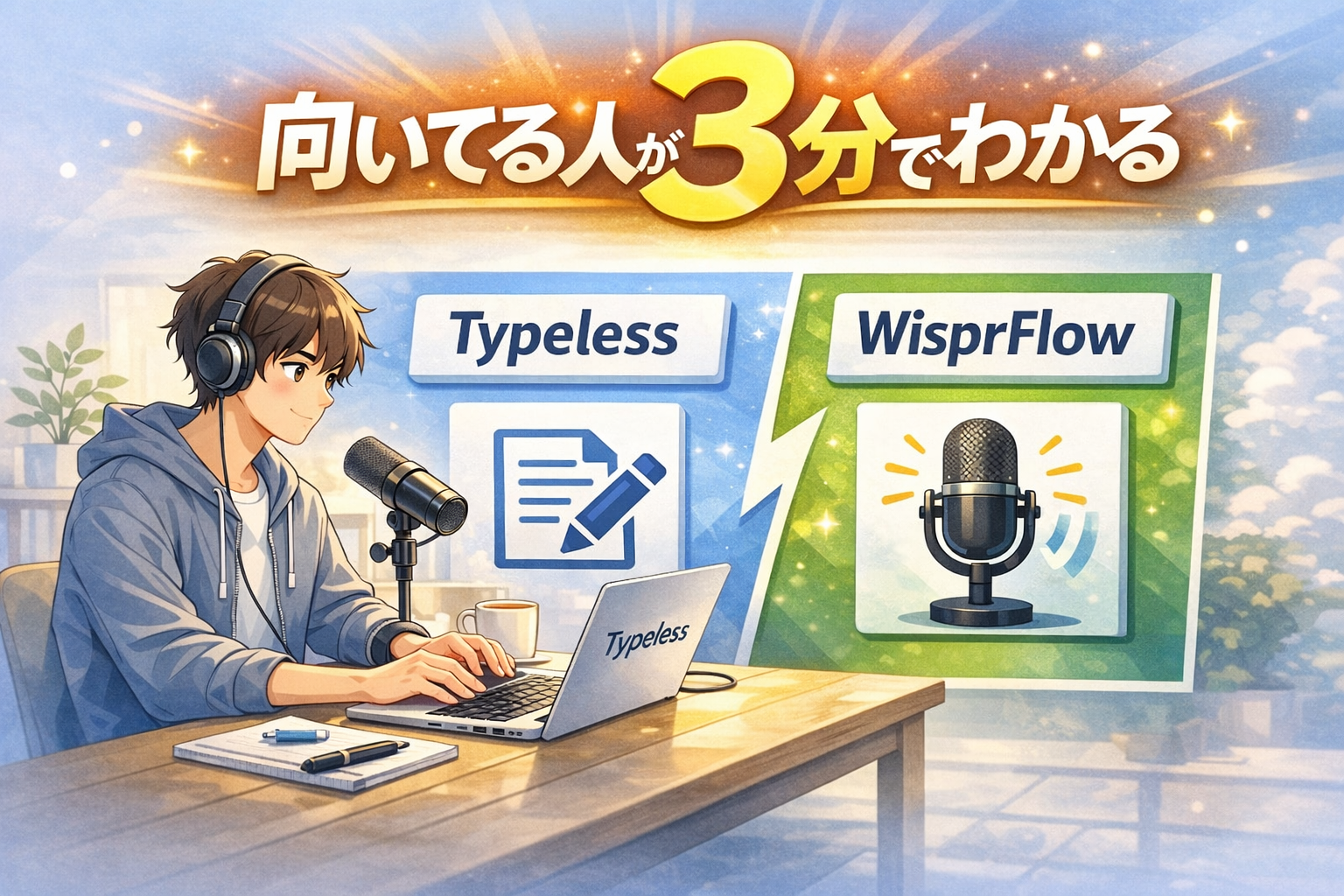 TypelessとWisprFlowを比較し向いてる人が3分でわかる図