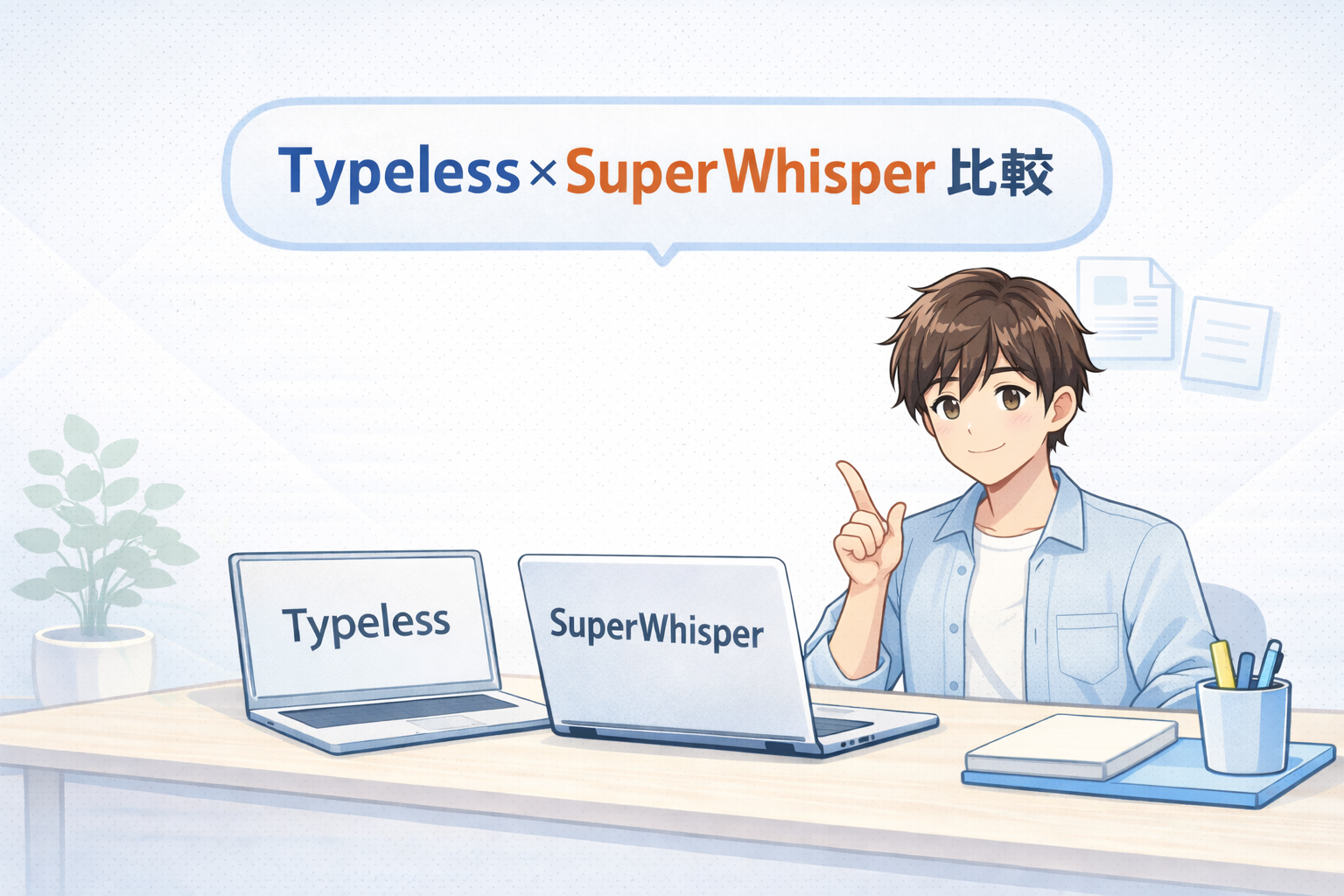 TypelessとSuperWhisperどっち？料金・精度・安全性で比較するイメージ