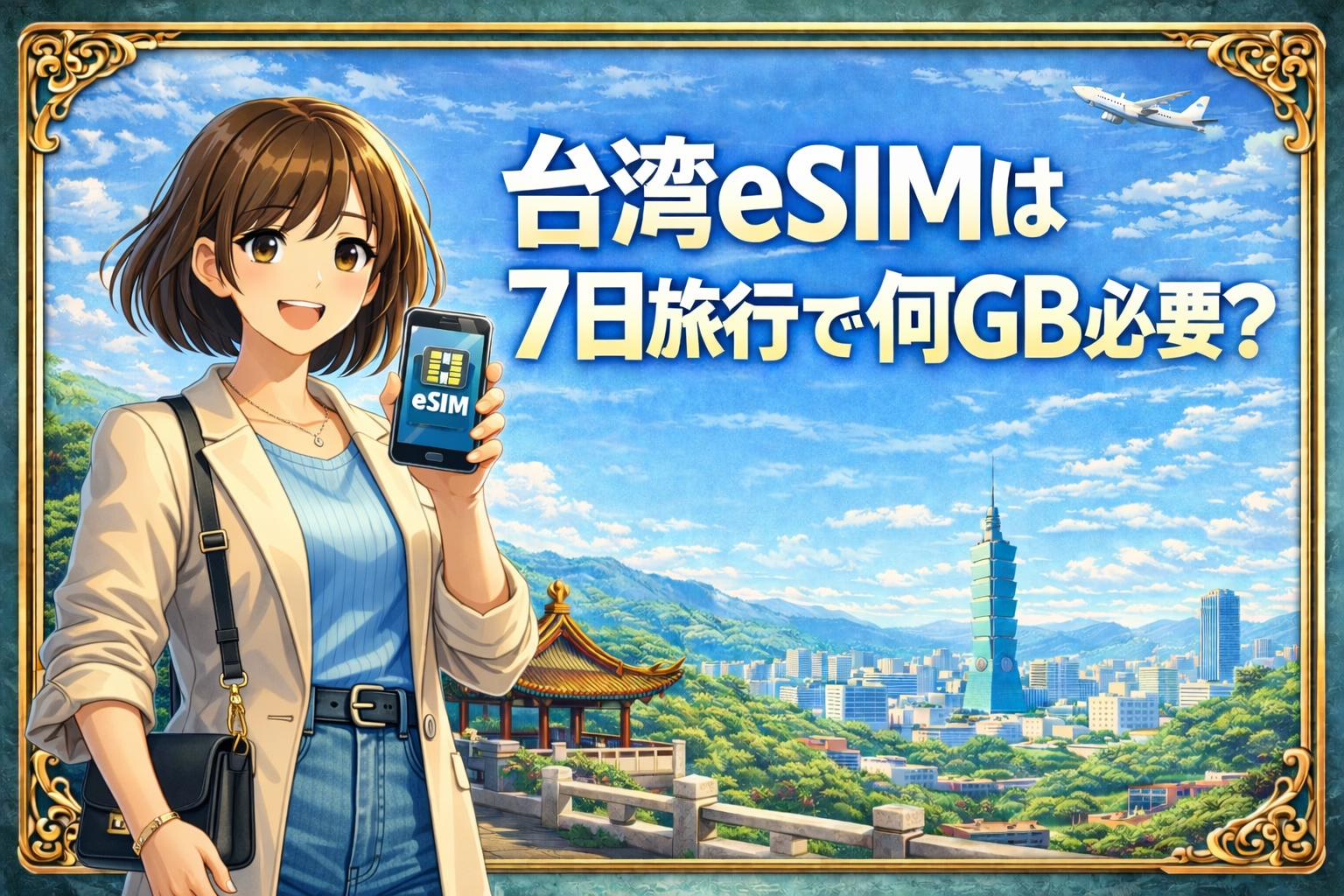 台湾eSIMは7日旅行で何GB必要かを解説するアイキャッチ画像