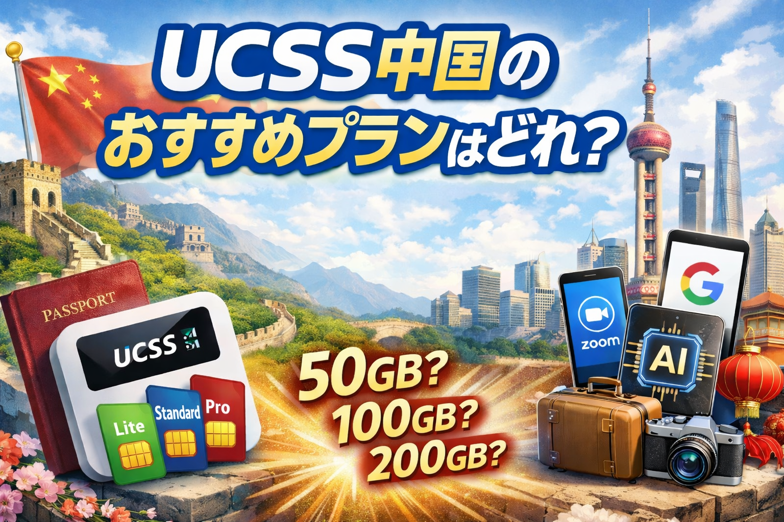 UCSS中国のおすすめプランと容量選びを解説するアイキャッチ画像