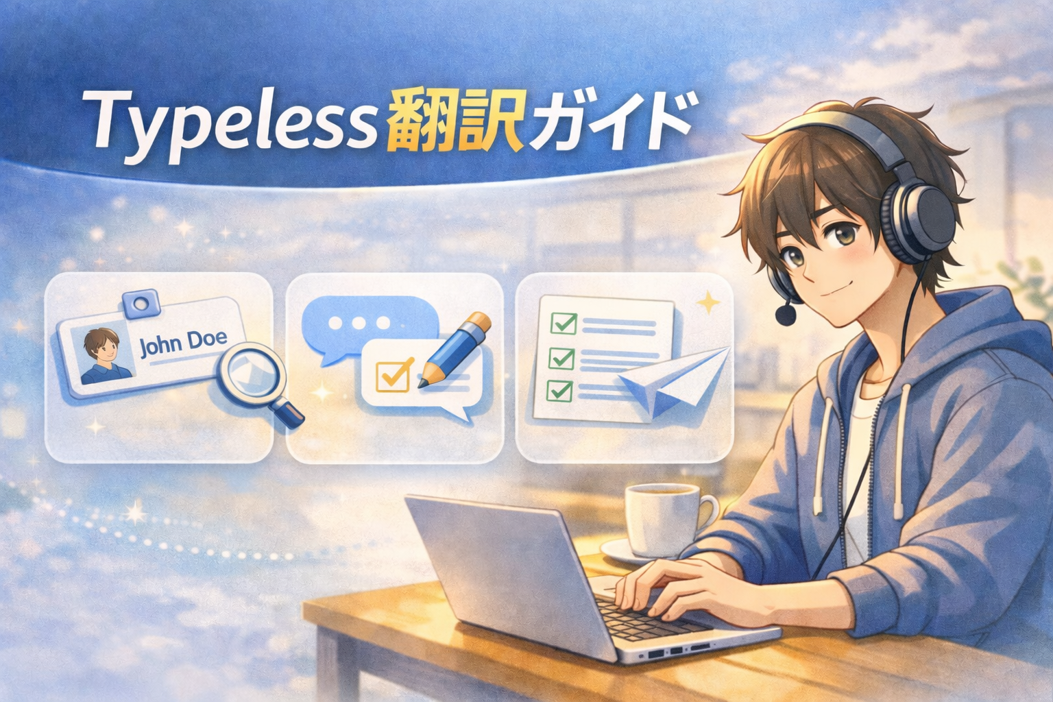 Typeless翻訳モードの使い方を解説するアイキャッチ画像