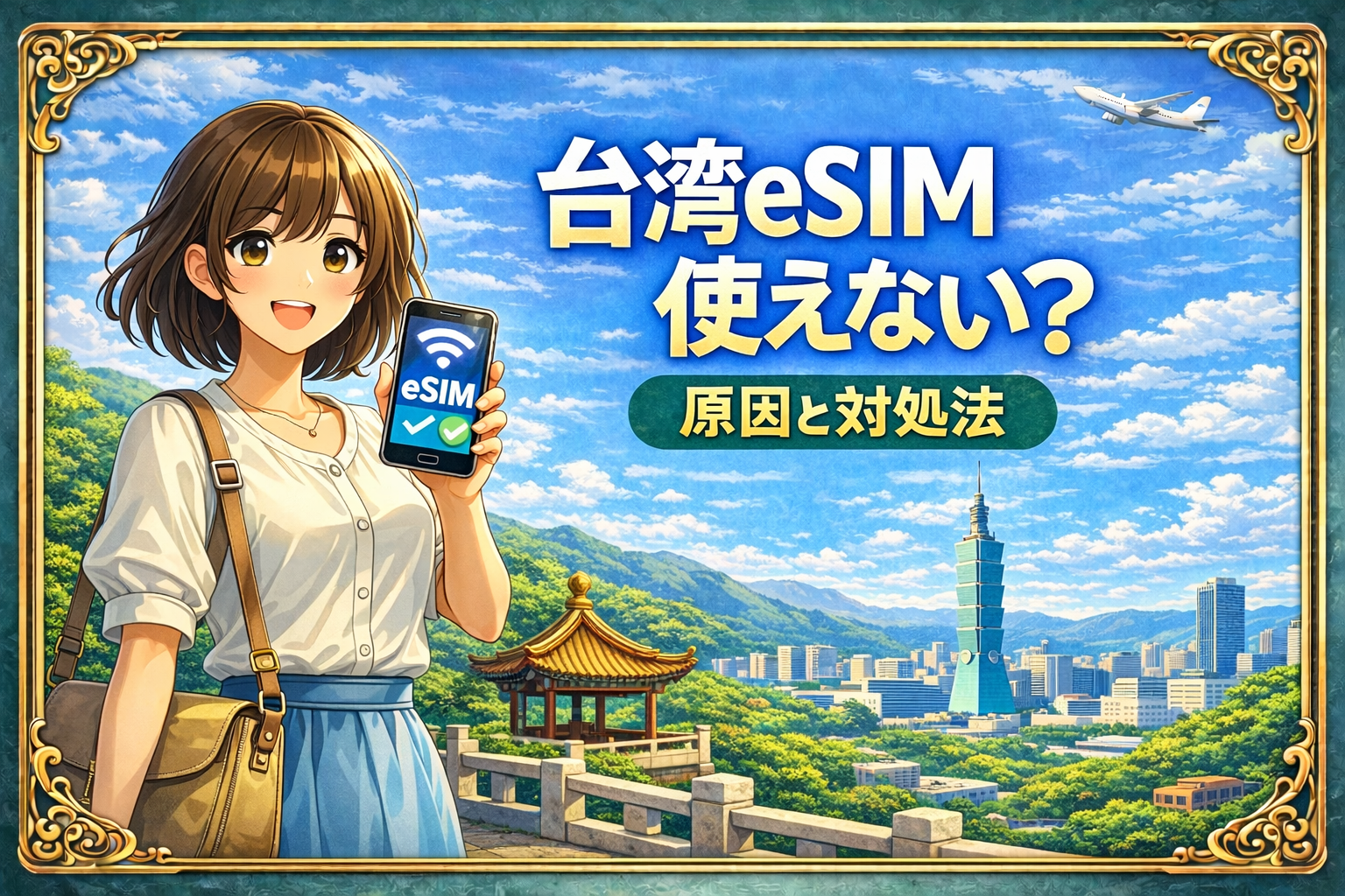 台湾eSIMが使えない時の原因と対処法を解説するアイキャッチ画像