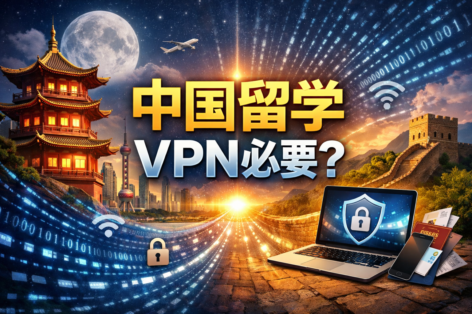 中国留学でVPNが必要かを解説するアイキャッチ画像