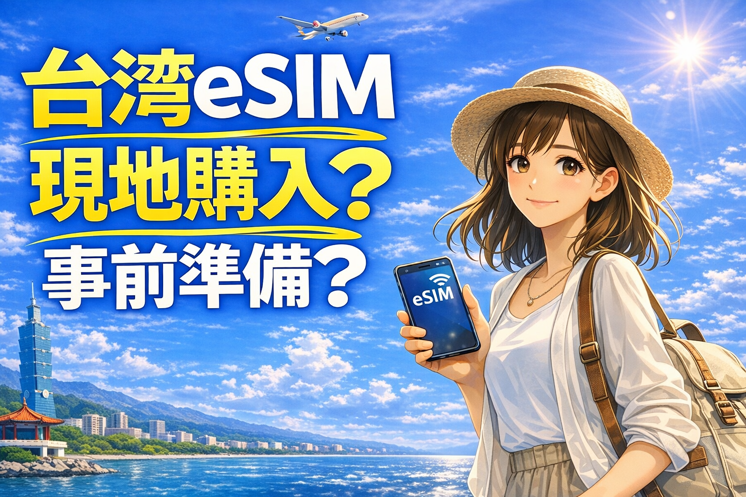 台湾eSIMの現地購入と事前準備の違いを比較するアイキャッチ画像