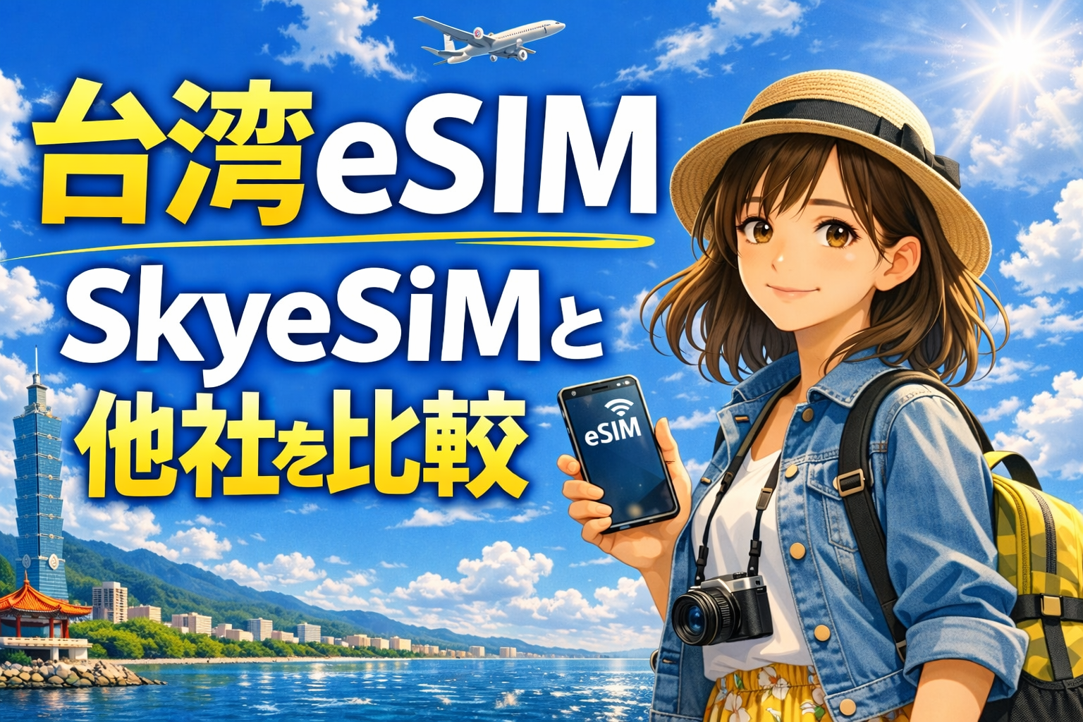 台湾eSIMでSkyeSiMと他社を比較するアイキャッチ画像