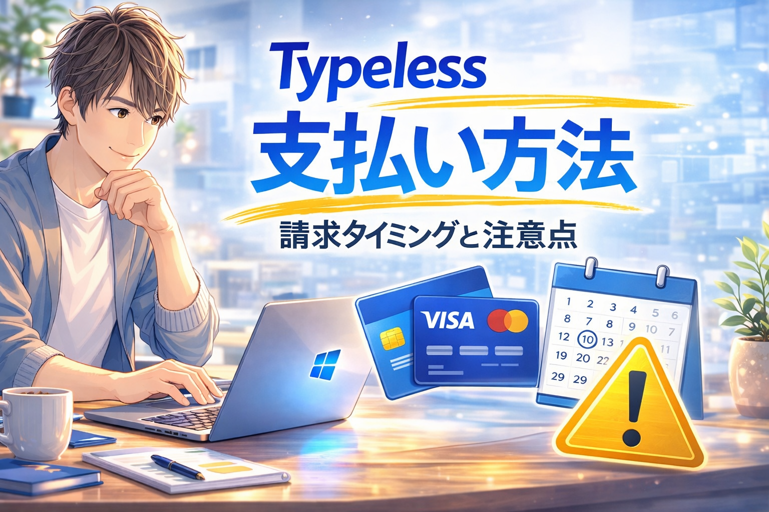 Typelessの支払い方法と請求タイミング・注意点を解説するアイキャッチ画像