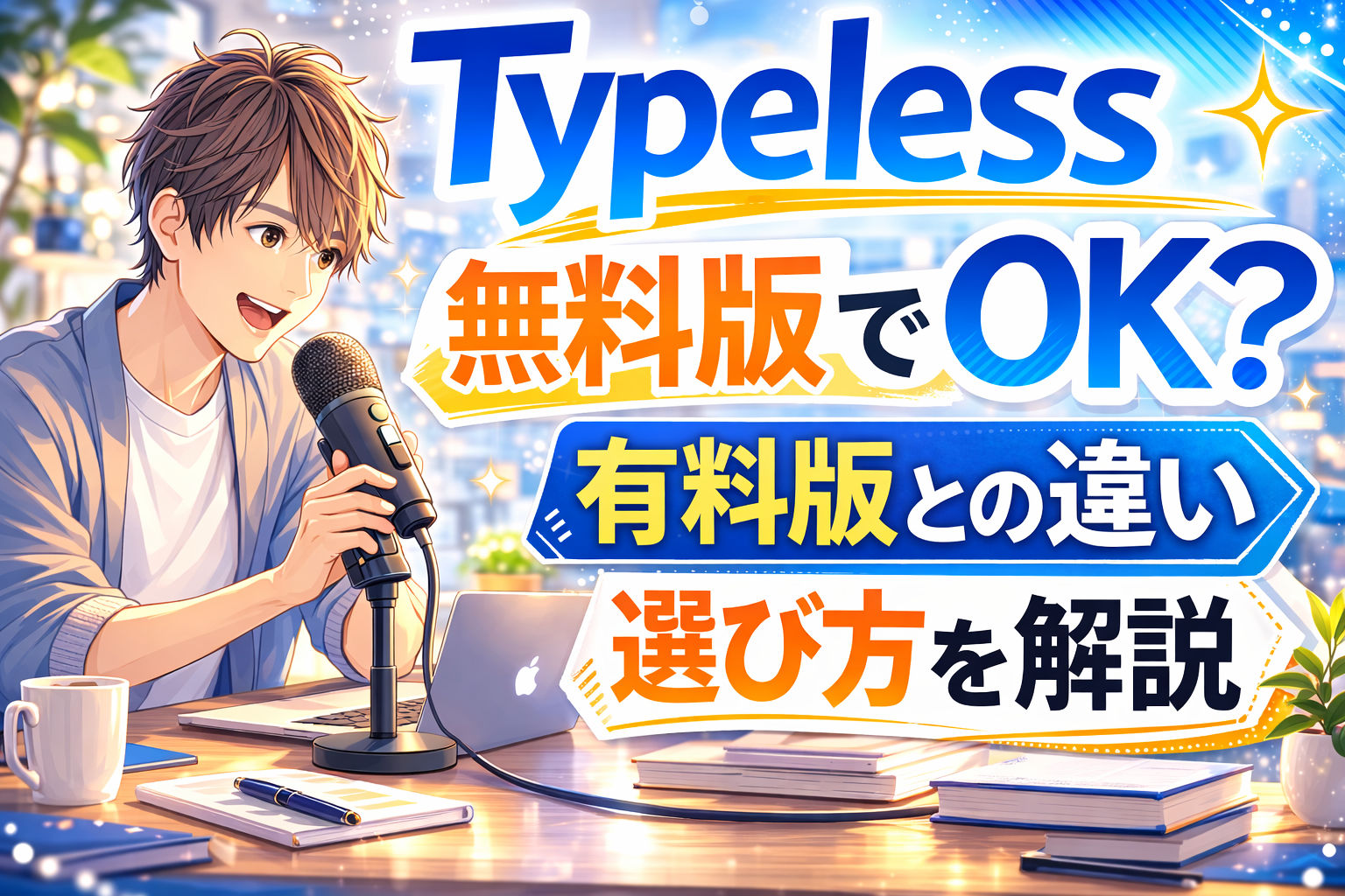 Typeless無料版でOKか、有料版との違いと選び方を解説するアイキャッチ画像