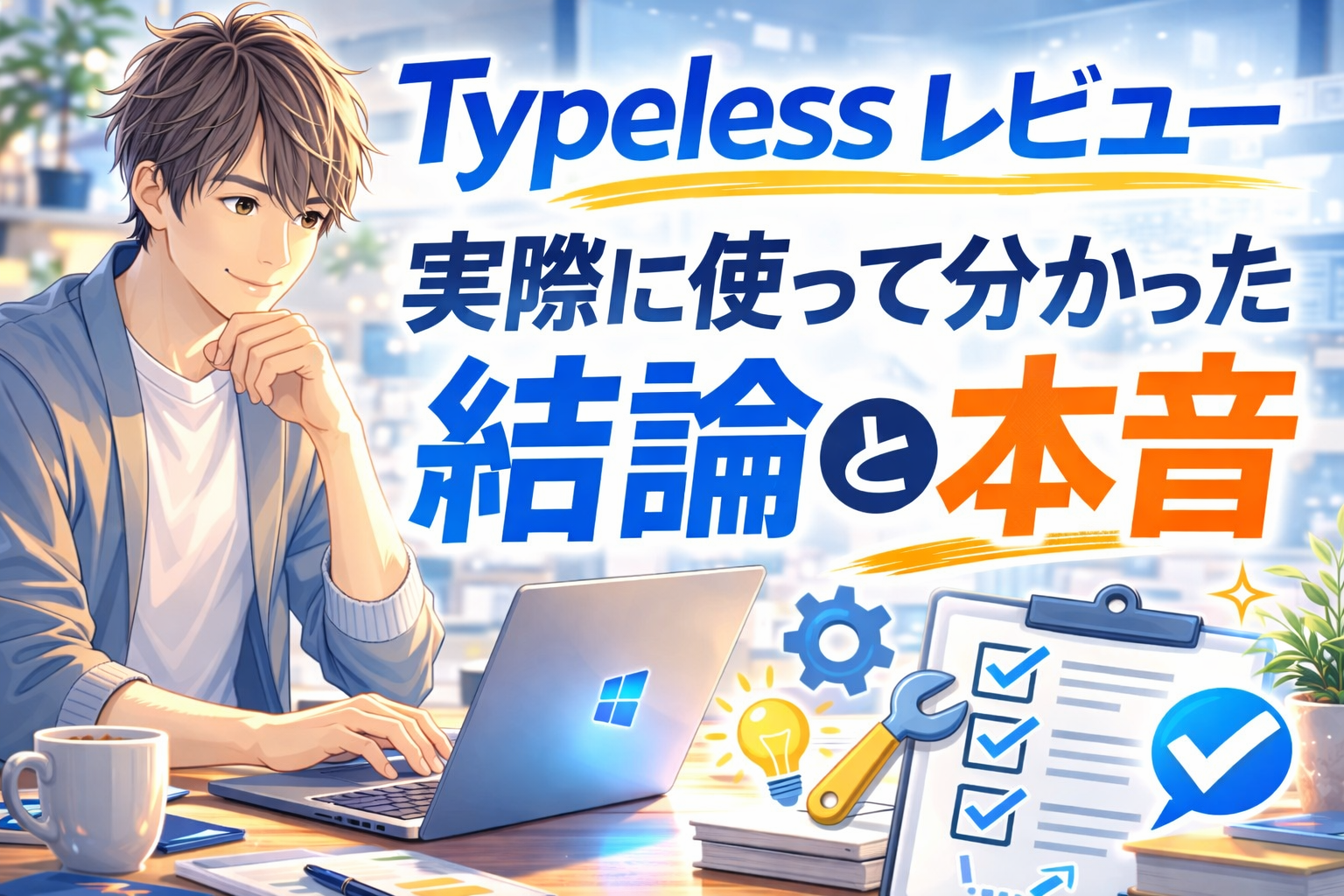 Typelessレビューのアイキャッチ画像。実際に使って分かった結論と本音を解説