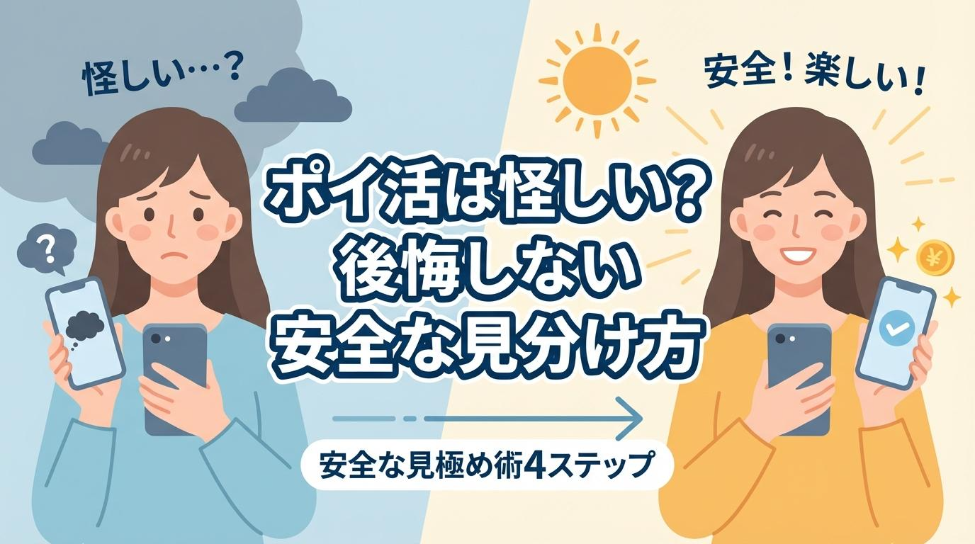 ポイ活は怪しいのか不安な人向けに安全な見分け方4つを紹介するアイキャッチ画像