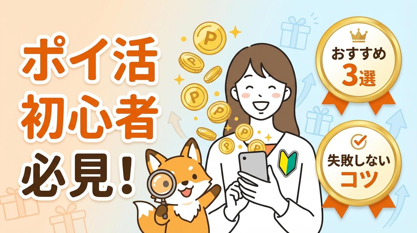 ポイ活初心者におすすめのポイントサイト3選を紹介するアイキャッチ画像