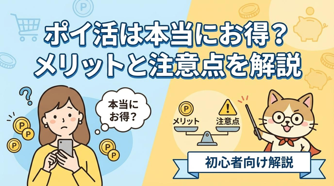 ポイ活は本当にお得かを初心者向けにメリットと注意点から解説するアイキャッチ画像