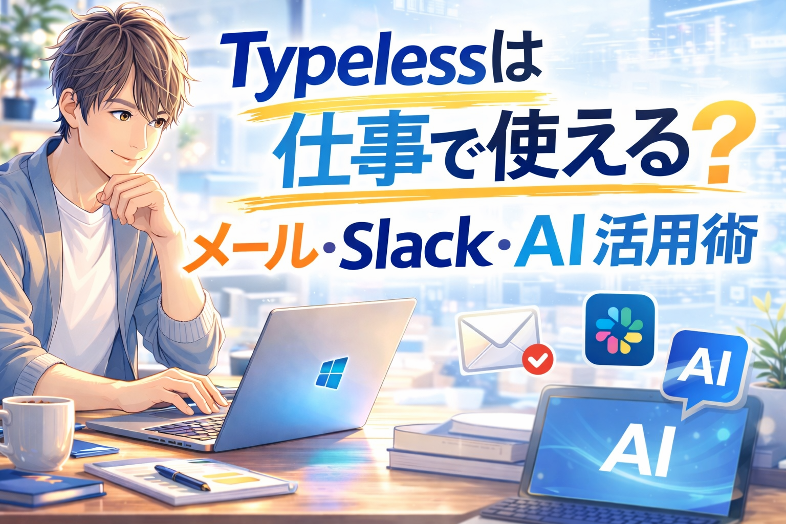 Typelessは仕事で使える？メール・Slack・AI活用術のアイキャッチ画像
