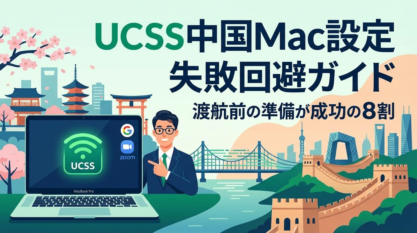 UCSS中国Mac設定の失敗回避ガイドを表したアイキャッチ画像
