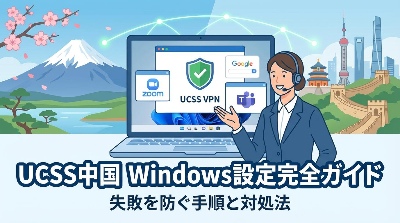 UCSS中国Windows設定完全ガイドのアイキャッチ画像。Windowsでの設定手順と対処法を解説する記事のサムネイル