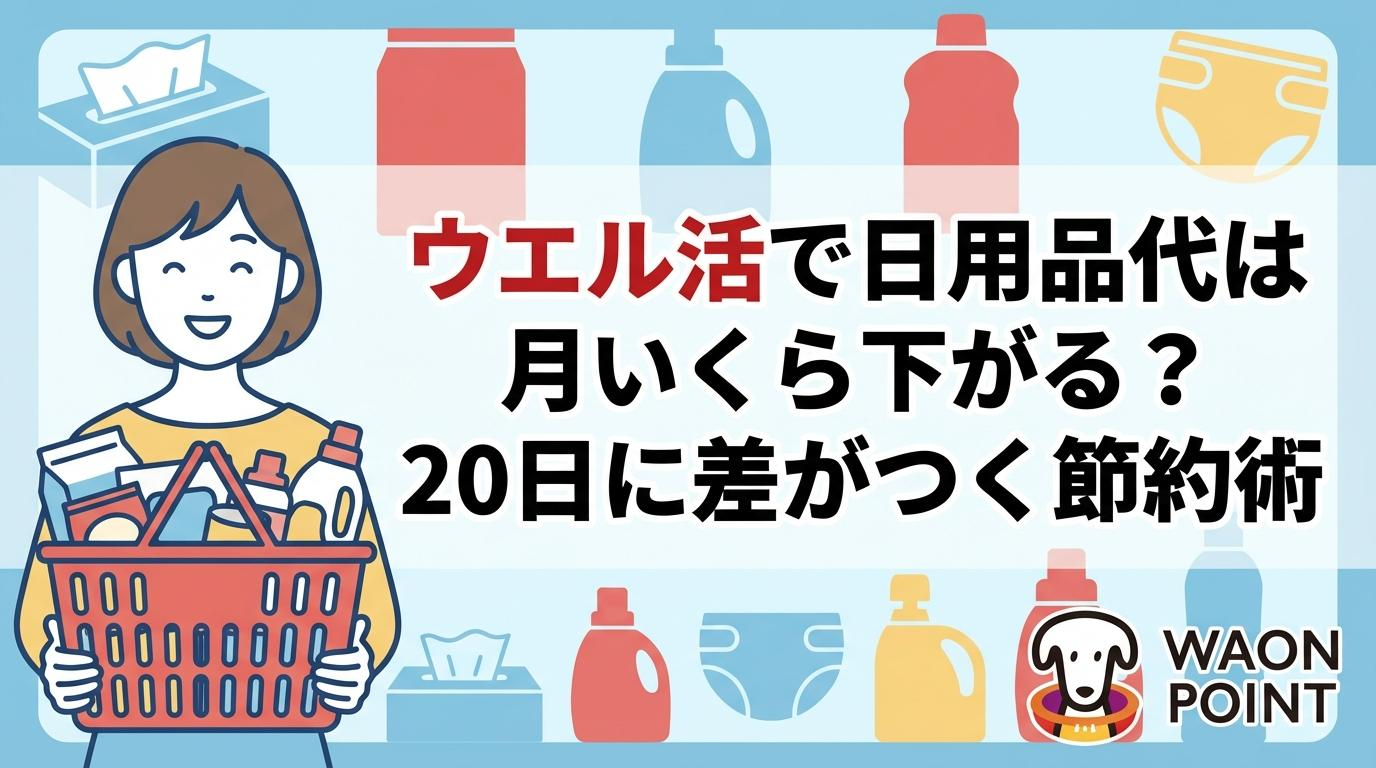 ウェル活で日用品代をどれくらい下げられるかを解説するアイキャッチ画像