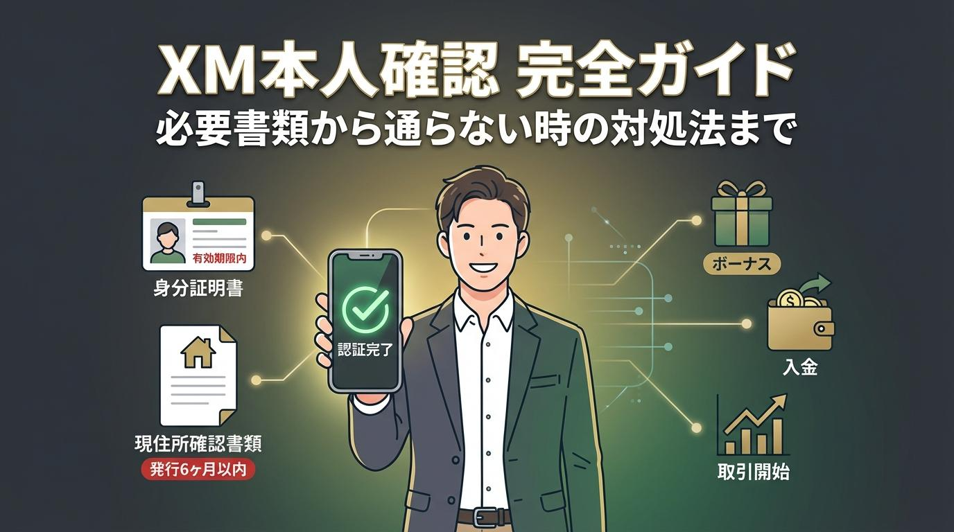 XM本人確認の必要書類や通らない時の対処法を解説するアイキャッチ画像