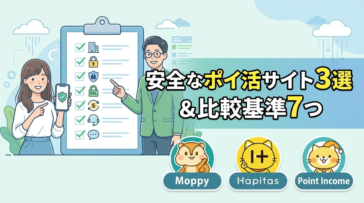 安全なポイ活サイトおすすめ3選と比較基準7つを解説するアイキャッチ画像